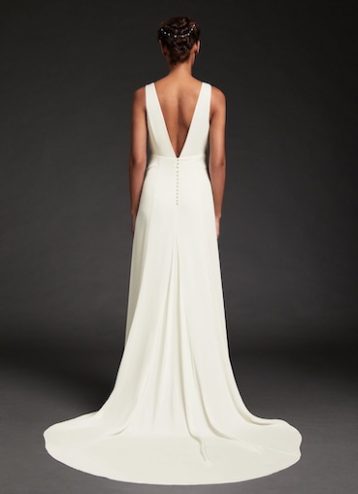 LK Bennett Hyacinth Ivory Low Back Long Train Wedding Dress