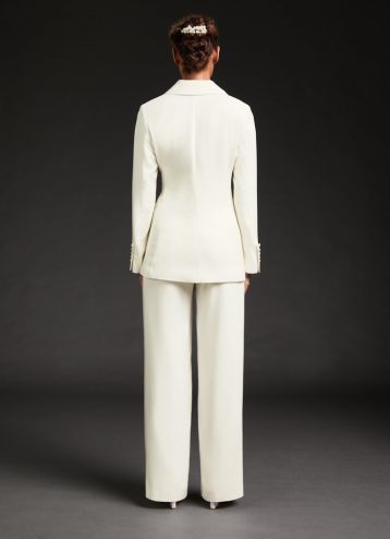 LK Bennett Iris Ivory Crepe Bridal Tuxedo Trousers