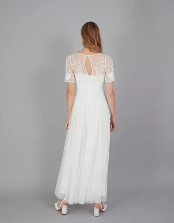 Monsoon Ali embroidered bridal maxi dress ivory