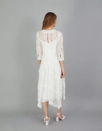 Monsoon Emily lace hanky hem bridal dress ivory