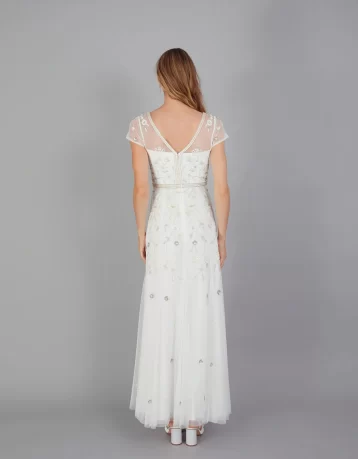 Monsoon Michelle embroidered maxi dress ivory