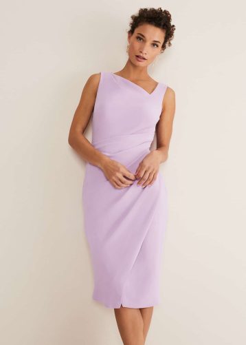 Phase Eight Emmie Asymmetric Hem Dress Lilac Purple Crocus