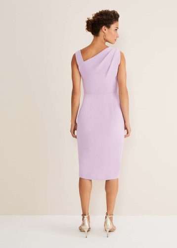 Phase Eight Emmie Asymmetric Hem Dress Lilac Purple Crocus