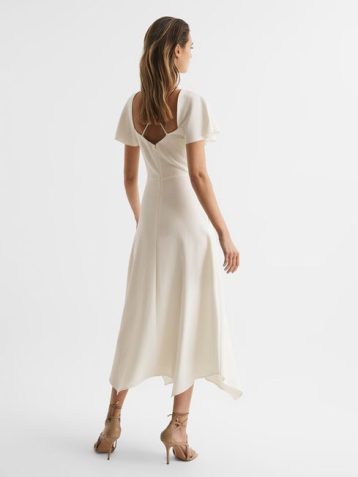 Reiss Eleni Cap Sleeve Maxi Dress White