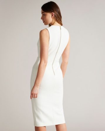 Ted Baker Tilolah Seam Detail Bodycon Dress Ivory