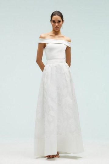 Clipped Organza Jacquard Layering Skirt