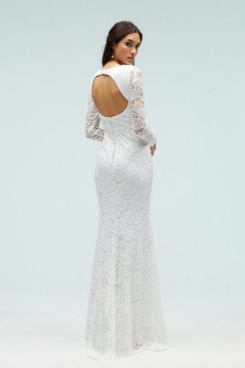 Coast Eyelash Lace Fishtail Maxi Dress Ivory