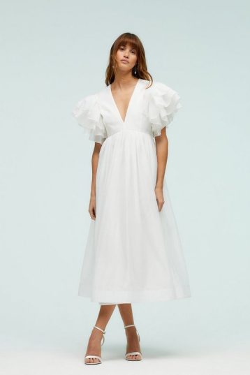 Coast Ivory Mega Ruffle Full Skirted Dress off White