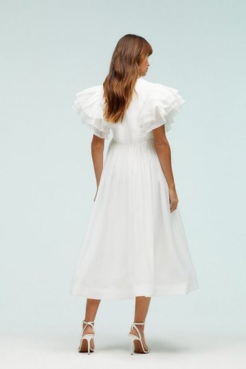 Coast Ivory Mega Ruffle Full Skirted Dress off White