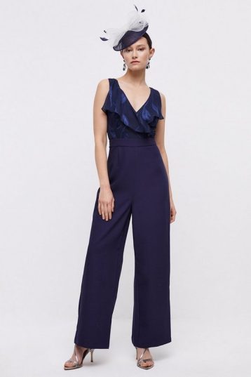 Coast Jumpsuit With Wrap Frill Top Navy