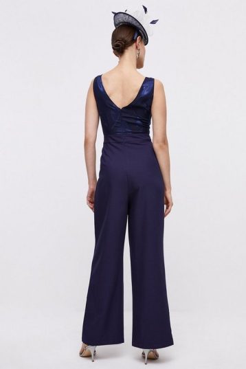 Coast Jumpsuit With Wrap Frill Top Navy