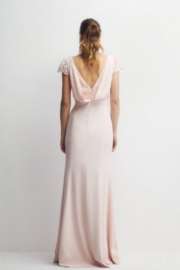 Coast Lace Detail Sculpting Crepe Fishtail Bridesmaid Blush