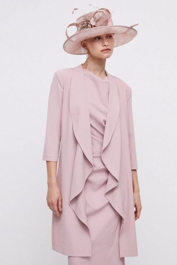 Coast Waterfall Midi Length Fluid Jacket Blush Pink