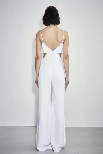 ET OCHS Carter cut-out woven jumpsuit Optic White