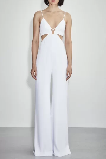 ET OCHS Carter cut-out woven jumpsuit Optic White