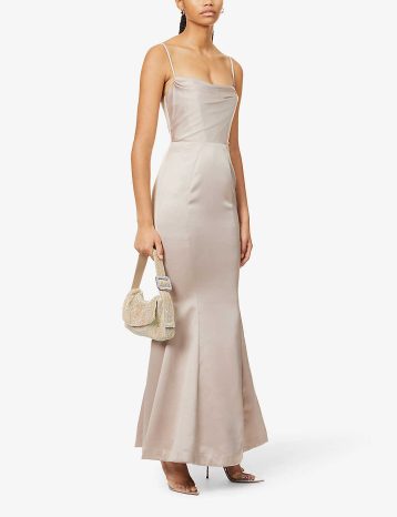 HOUSE OF CB Violette slim-fit fishtail-hem woven maxi dress