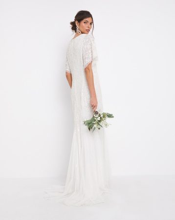 Joanna Hope Sequin Bridal Maxi Dress Ivory