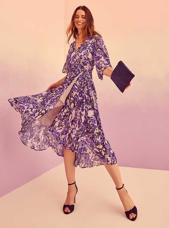 Phase Eight Juliette Floral Fil Coupe Wrap Dress, Latte Navy/Multi £139.00Phase Eight Juliette Floral Fil Coupe Wrap Dress, Latte Navy/Multi £139.00