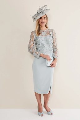 Phase Eight Adeline Double Layer Lace Dress Eau De Nil Mint