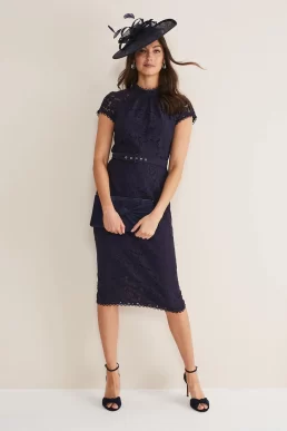 Phase Eight Aurora Lace Dress Navy