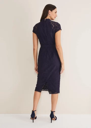 Phase Eight Aurora Lace Dress Navy