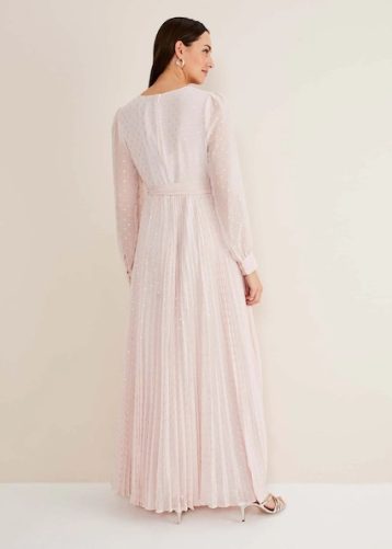 Phase Eight Carmen Fil Coupe Maxi Dress Antique Rose Pink