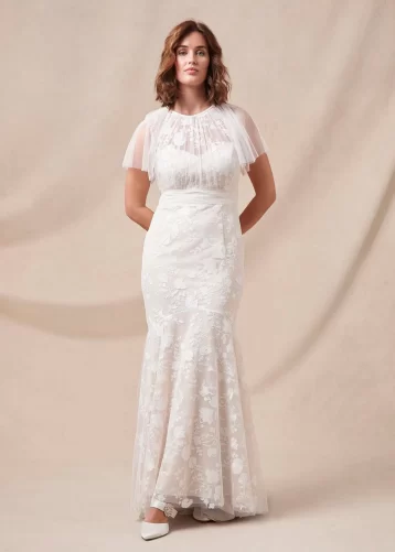 Phase Eight Delilah Mesh Embroidered Maxi Dress Ivory