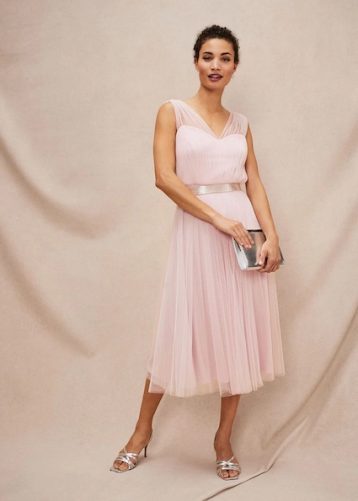 Phase Eight Ella Tulle short Bridesmaid Dress Blush Pink