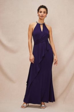 Phase Eight Harmony Jersey Embellished Maxi Dress Purple