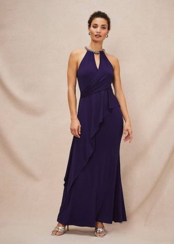 Phase Eight Harmony Jersey Embellished Maxi Dress Purple