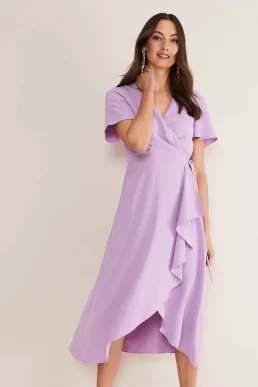 Phase Eight Julissa Wrap Dress Crocus Lilac Purple