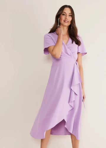 Phase Eight Julissa Wrap Dress Crocus Lilac Purple