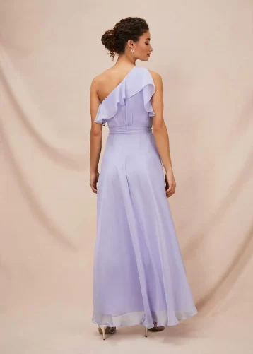 Phase Eight Mia One Shoulder Maxi Dress Lilac China Blue