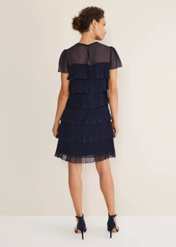 Phase Eight Mimi Pleat Short Dress Navy