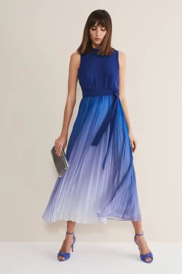 Phase Eight Piper Ombre Maxi Dress, Blue White