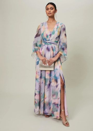 Phase Eight Selene Printed Maxi Dress Lilac Multi