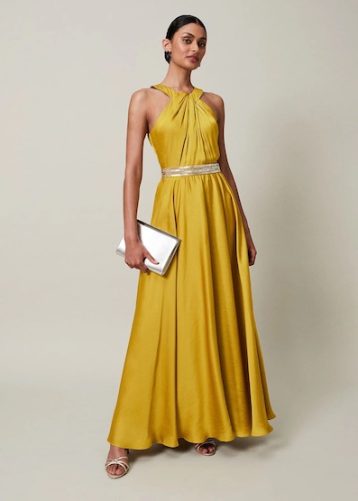 Phase Eight Vanessa Beaded Belt Maxi Dress Chartreuse Yellow