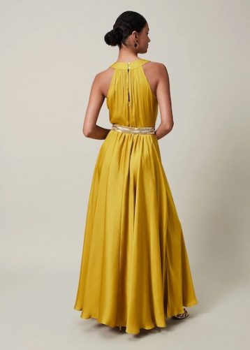 Phase Eight Vanessa Beaded Belt Maxi Dress Chartreuse Yellow