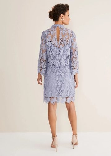 Phase Eight Verity Floral Lace Dress Cornflower Blue