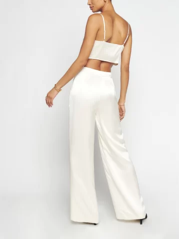 Reformation Bridal Sabine Silk Two Piece Fior Di Latte