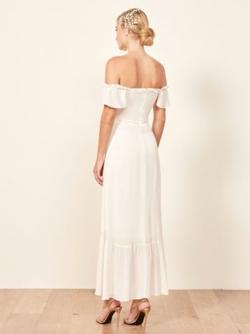 Reformation Butterfly Bardot Bridal Dress Ivory