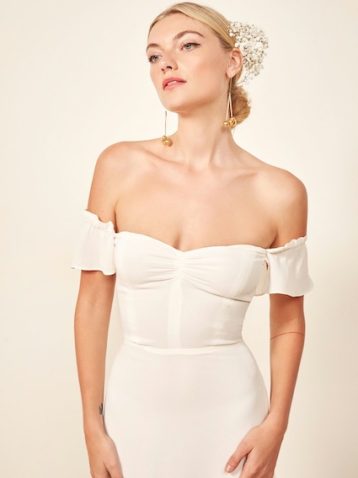 Reformation Butterfly Bardot Bridal Dress Ivory