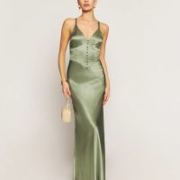 Green silk dress uk best sale