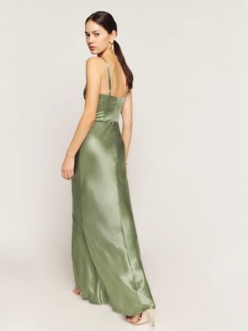 Reformation Shayla Floral Maxi Dress Seafoam Sage Green