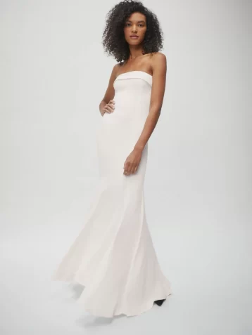 Reformation Lorrane Strapless Bridal Maxi Dress Ivory