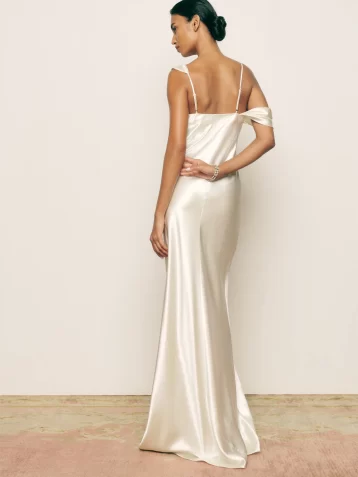 Reformation Ronda Silk Bridal Maxi Dress Ivory