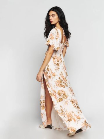 Reformation Shayla Floral Maxi Dress Bella Ivory Multi