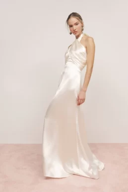 Reformation Veria Silk Maxi Bridal Dress Ivory