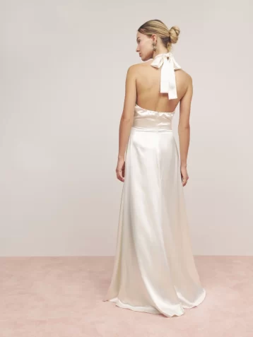 Reformation Veria Silk Maxi Bridal Dress Ivory