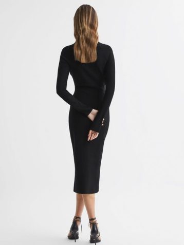 Reiss Ellen Cut Out Dress Black